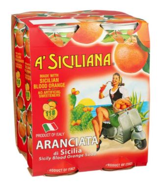A'Siciliana Sicilian Blood Orange Soda 4/330ml Cans