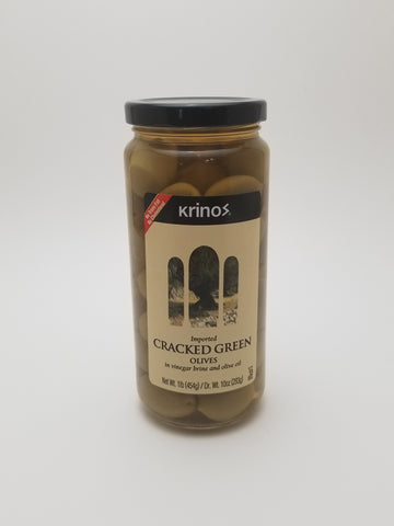 Krinos Cracked Green Olives 1lb - Nick's International Foods