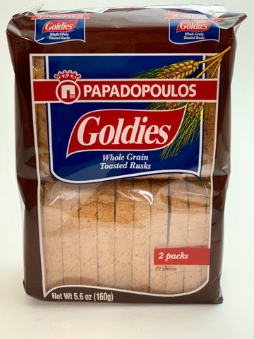 Papadopoulos Goldies Whole Grain Toasted Rusks 160g